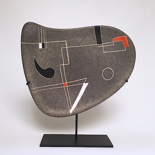 Denise & Peter Orlando - Large Dish in Shades of Grey