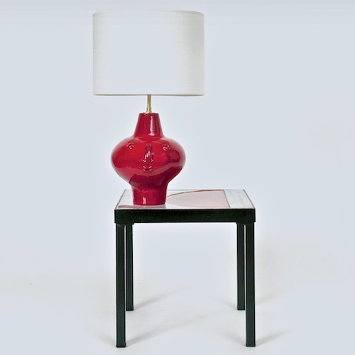 DaLo - Pair of Red Ceramic Lamp Bases